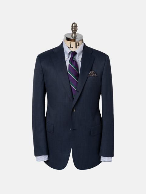 J. PRESS MADE-IN-USA MEDIUM BLUE TIC WEAVE WOOL SUIT