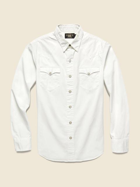 RRL by Ralph Lauren Slim Fit Twill Western Shirt - White