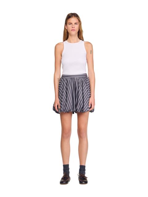 Sandro SANDRO Striped rhinestone bubble skirt in Grey at Nordstrom