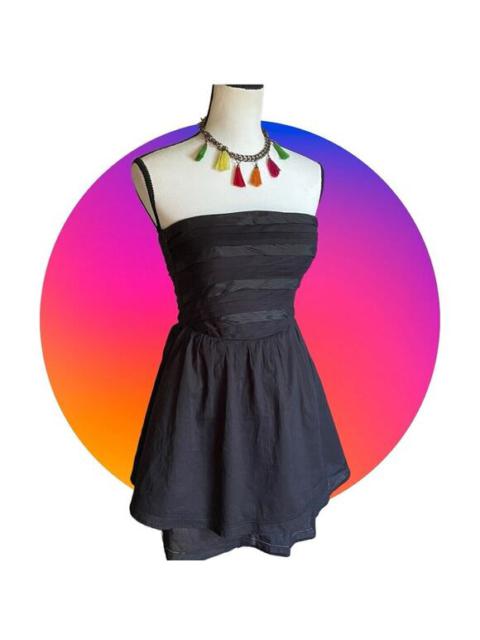 Other Designers Maje Women's Black Cotton Silk Strapless Flirty Fit Flare Mini Dress sz 1 XXS 00