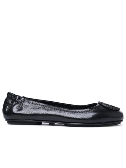 TORY BURCH Tory Burch 'MINNIE Travel' Black Leather Ballet Flats