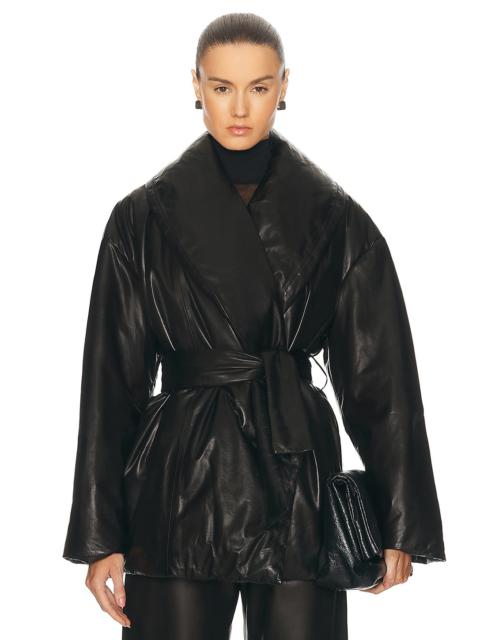NOUR HAMMOUR Cora Leather Puffer Jacket