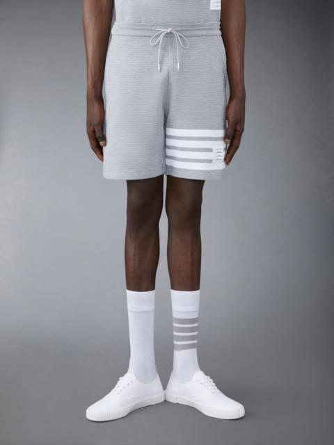 Thom Browne Light Grey Cotton Ottoman Rib 4-Bar Sweatshort
