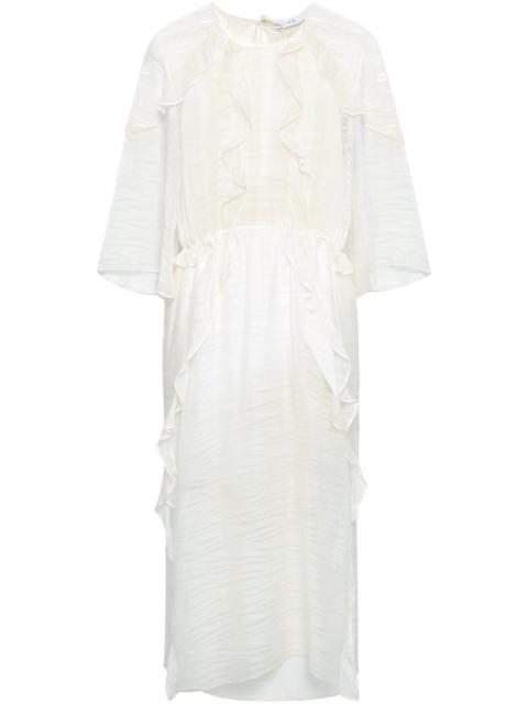 Other Designers Eolla open-back ruffled jacquard midi dress