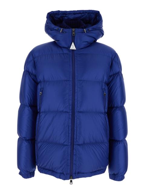 Moncler Moncler Men 'Rivau' Blue Down Jacket With Fixed Hood And Logo Patch On The Sleeve In Tech Fabric Man