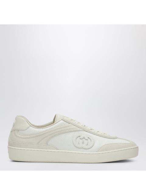 GUCCI Gucci Sneakers With Gg Cross In White Leather And Mesh Women