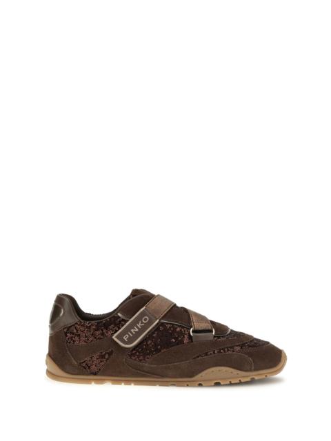 PINKO Pinko Yulia Suede Sneakers With Sequins Brown