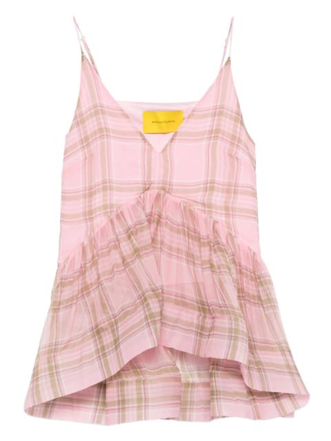 MARQUES’ALMEIDA tartan-check chiffon top