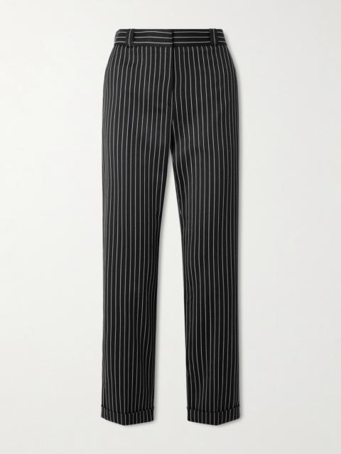 TOM FORD Pinstriped Wool And Cotton-blend Straight-leg Pants