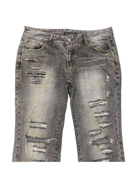 Other Designers GOSTAR DE FUGA - FUGA Distressed Denim Flare Jeans