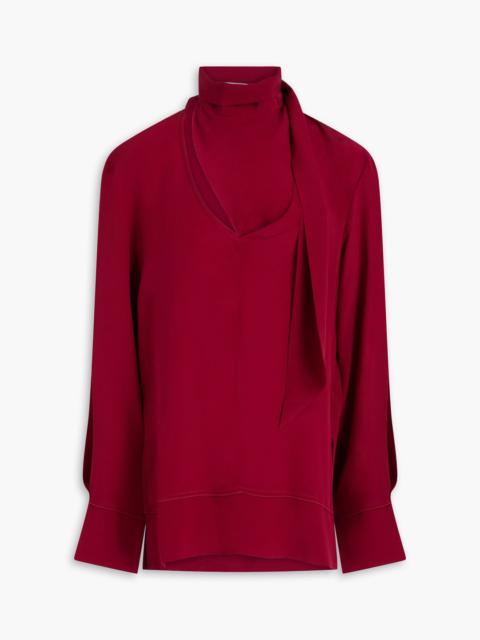 Victoria Beckham Tie-neck silk crepe de chine blouse