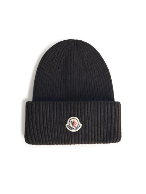 Moncler Moncler Tricot' Beanie In Virgin Wool And Brown Cashmere Men