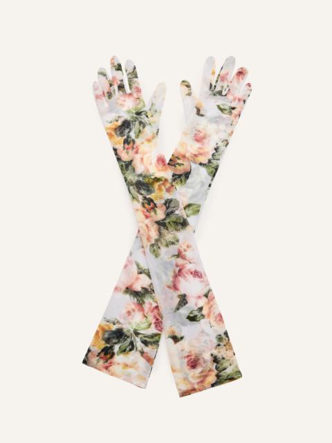 MAGDA BUTRYM Cupro gloves in cream rose print