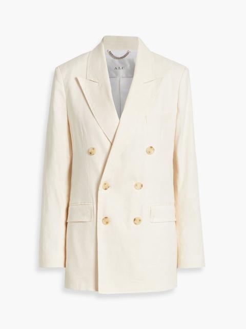 A.L.C. Declan double-breasted linen-blend twill blazer