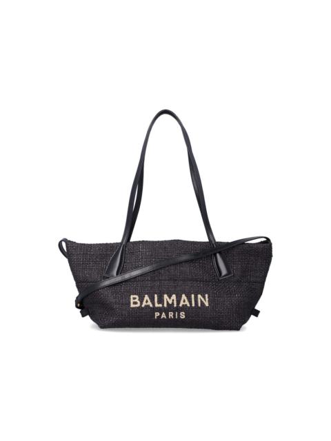 Balmain Balmain Small Track Tote Bag In Raffia