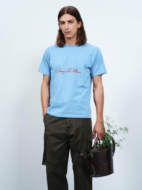 JW Anderson MENS AMONG THE FLOWERS T-SHIRT IN PALE BLUE