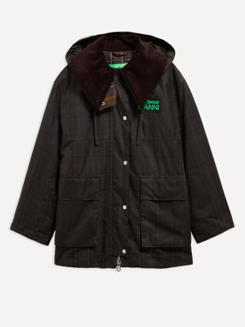 Barbour x GANNI Tartan Waxed Duffle Coat