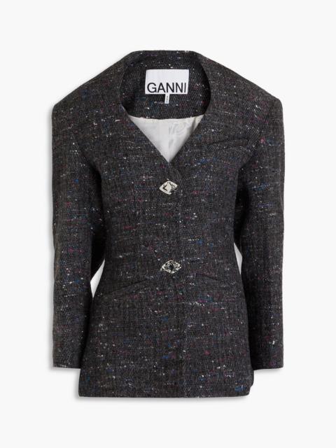 GANNI Donegal wool-blend bouclé-tweed jacket