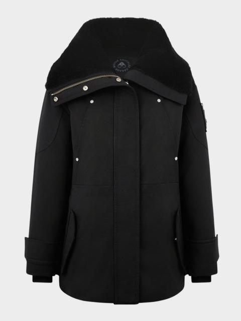 MOOSE KNUCKLES Aurora Shearling Trim Jacket