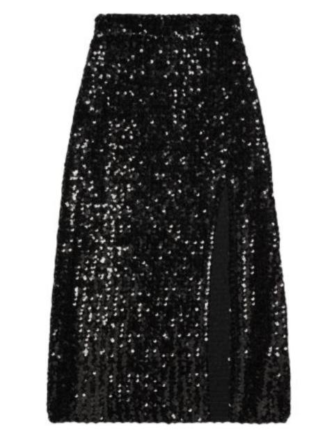 GUCCI Front Slit Sequin Embroidered Skirt