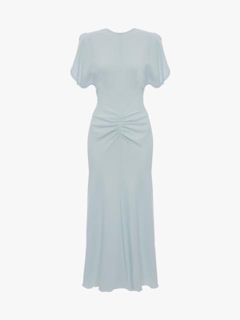 Victoria Beckham Bela Midi Dress In Glacial Blue