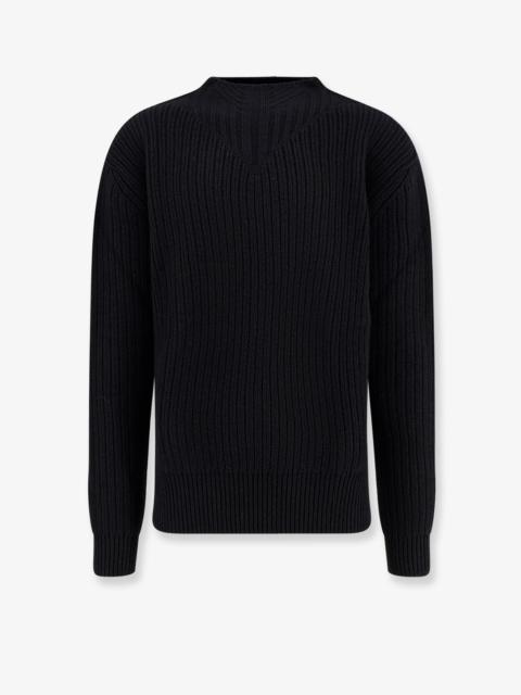 Rick Owens Rick Owens Fisherman Round Neck Virgin Wool Sweater Black