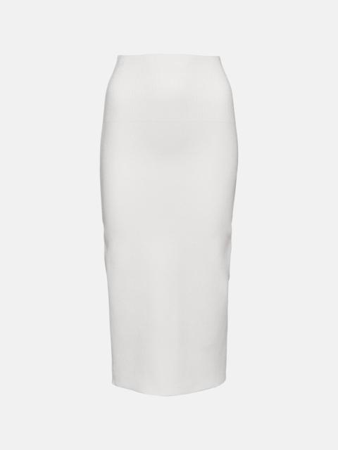 Victoria Beckham Ribbed-knit high-rise midi skirt