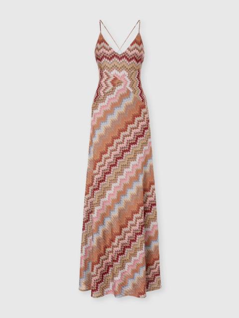 Missoni Long dress with crossed straps in chevron viscose