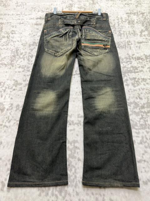 Hysteric Glamour Root Three Muddy Wash Back Buckle Y2K Straight Denim Jeans