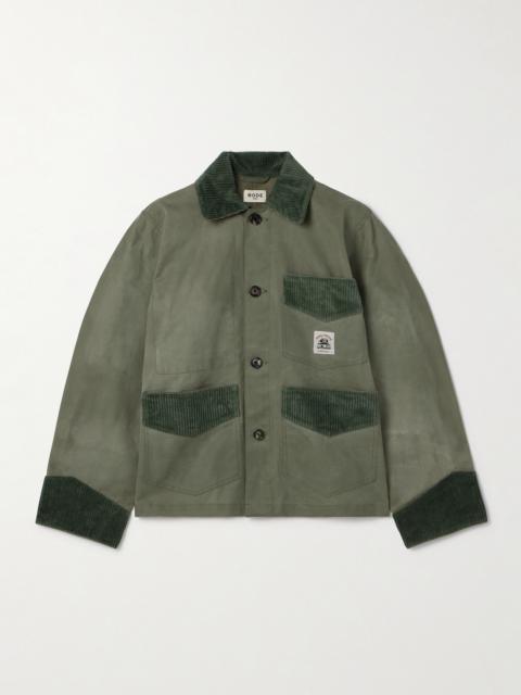 BODE Corduroy-trimmed Waxed-cotton Jacket