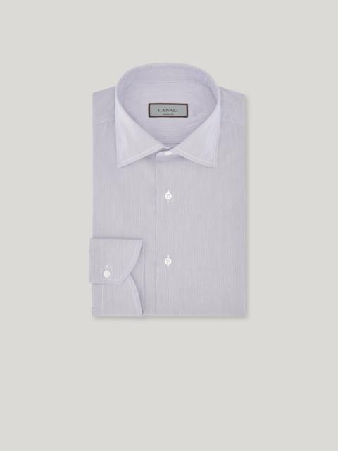 Canali GRAY REGULAR FIT STRETCH COTTON SHIRT