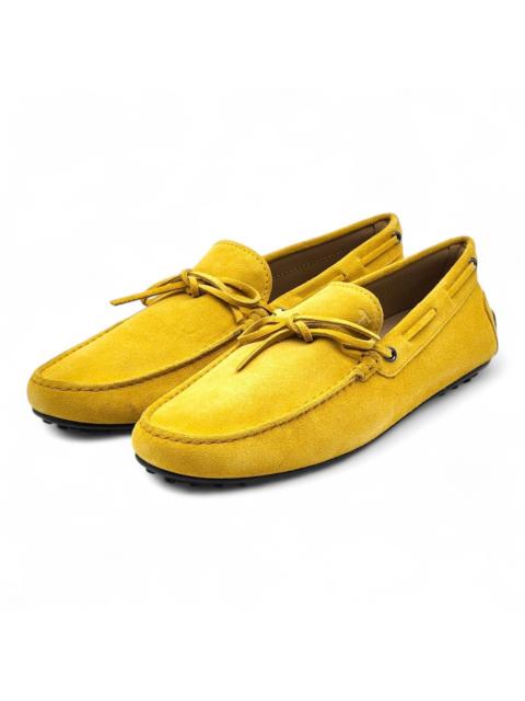 Tod's City Gommino Driving Suede Loafers Yellow UK 11 US 12.5 NWB