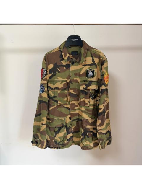 SAINT LAURENT Saint Laurent SS16 Badge Camouflage Military Jacket