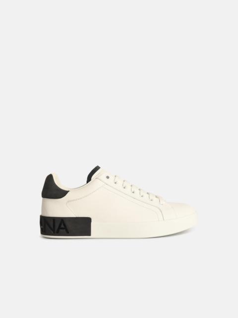 'PORTOFINO' WHITE CALF LEATHER SNEAKERS