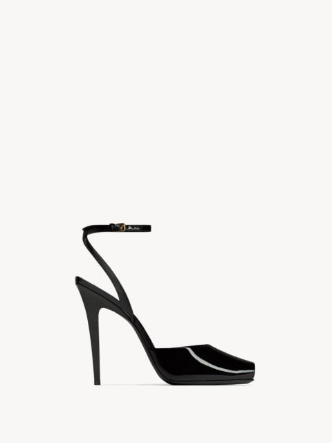 SAINT LAURENT LA SCANDALE SANDALS IN PATENT LEATHER