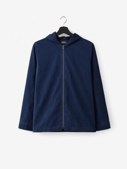 A.P.C. A.P.C. Indigo Hooded Zip Jacket | Rue de Fleurus Paris