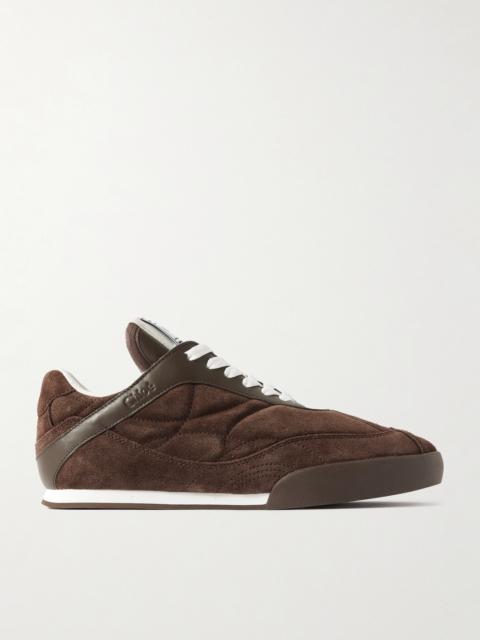 Chloé Kick Leather-trimmed Quilted Suede Sneakers