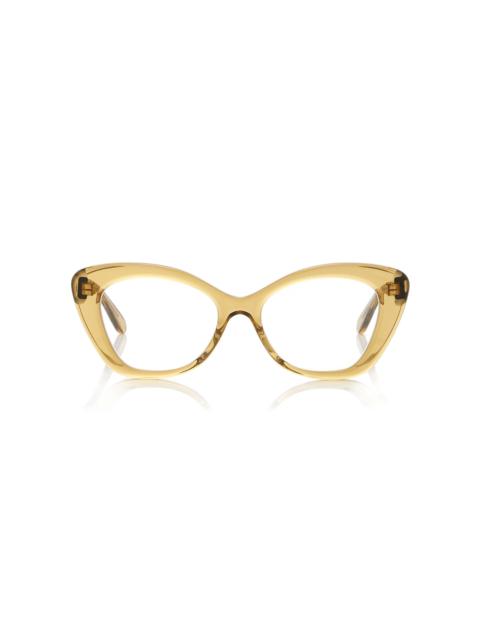 Loewe Curvy Cat-Eye Acetate Glasses green