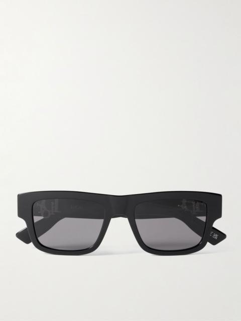 Dior DiorObliqueS3I Rectangular-Frame Acetate Sunglasses Black