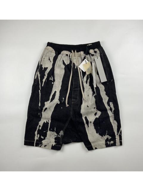 Rick Owens Rick Owens F/W'16 Mastodon Bleach Vomit Pod Denim Shorts