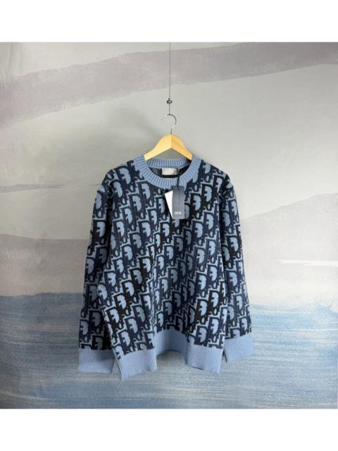 Dior Dior blue all-over print wool sweater