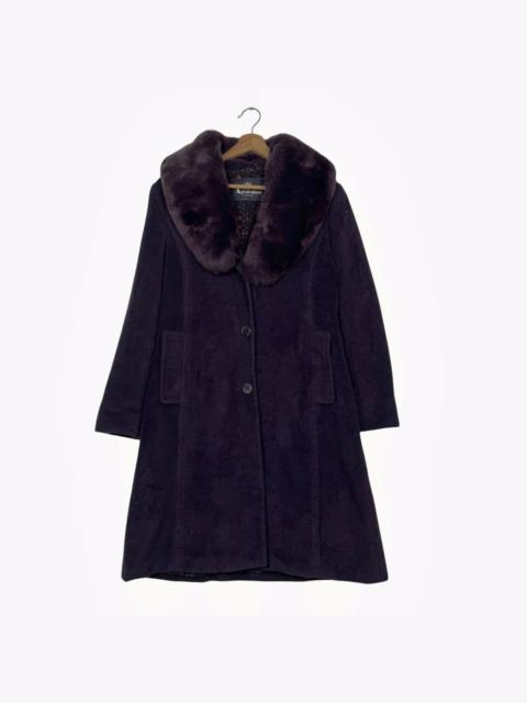 Other Designers Aquascutum Rabbit Fur Purple Wool Coat