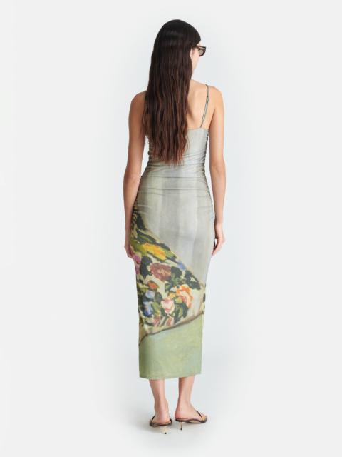 Nanushka Printed Mesh Jersey Midi Dress