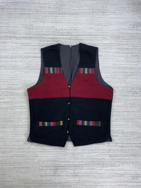 Other Designers If Six Was Nine × Japanese Brand × Vintage - Vintage Japanese Brand Wool Vest Multicolor Color Block