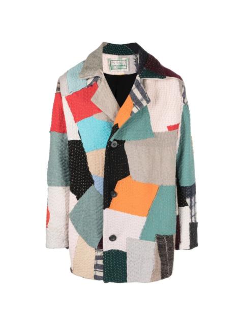 Jacob patchwork wool coat