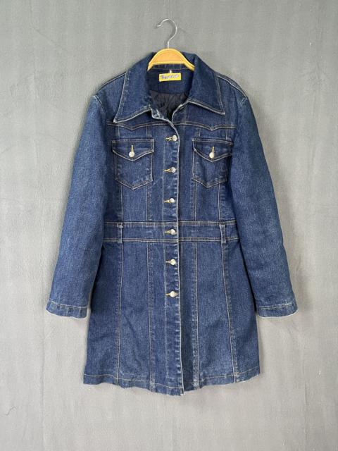 Japanese Brand - Denim Mini Dress Jeans Coat Long Trucker Style Jacket