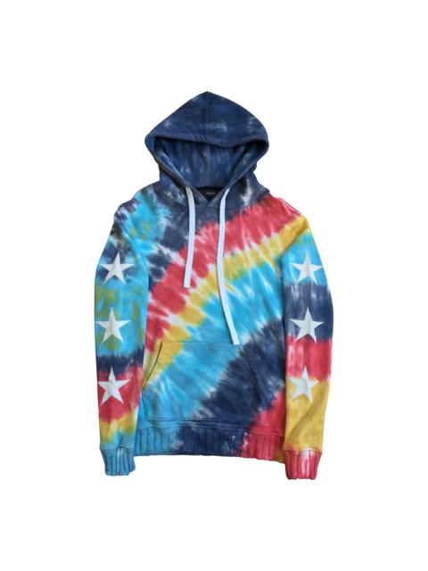 AMIRI Amiri Distressed Tie Dye Embroidered Leather Stars Hoodie