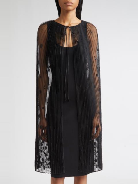 TOTEME TOTEME Floral Embroidered Tulle in Black/Black at Nordstrom