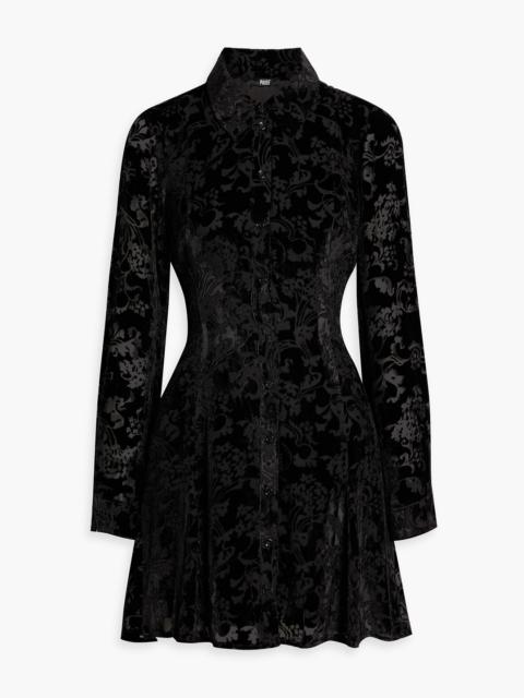 Other Designers Desano devoré-velvet mini shirt dress