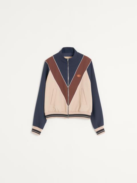 Valentino NYLON SWEATSHIRT WITH ZIPPER AND VLOGO PATCH
